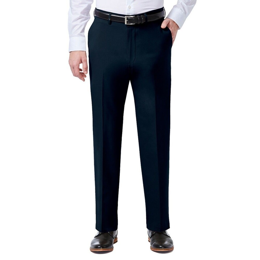 NEW Haggar Men's Dress Pants INDIGO Stretch Dress Pants 34 X 30 BLUE NAVY